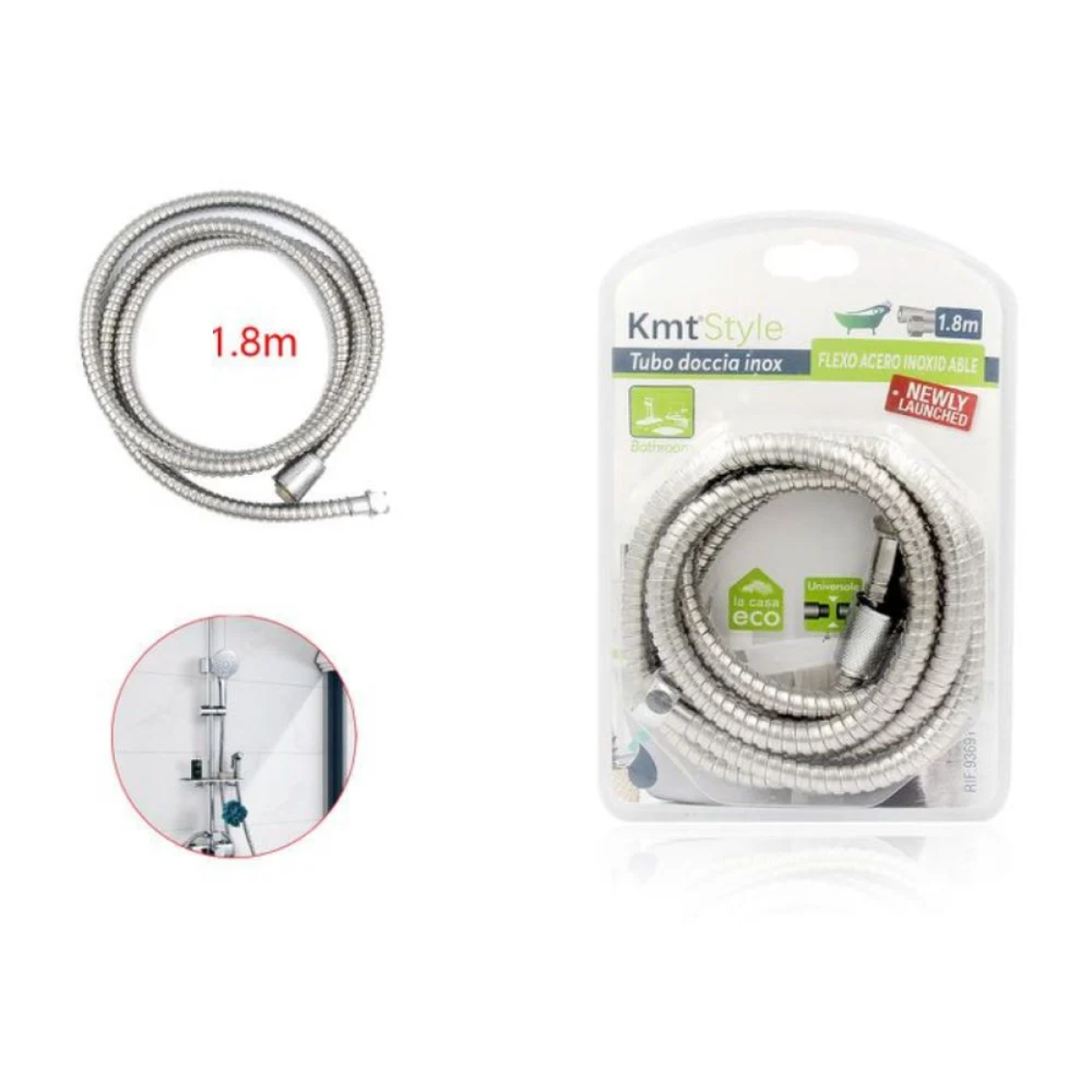 Σπιράλ Ντουζ Inox 180Cm Ασημί 9369141 - Image 2