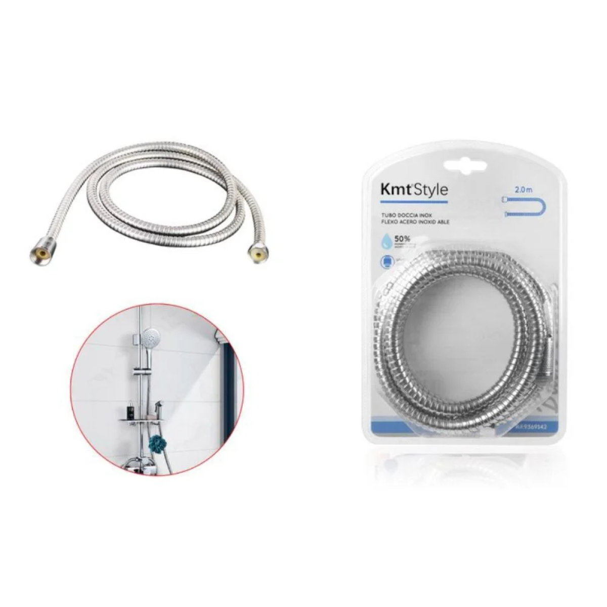 Σπιράλ Ντουζ Inox 200Cm Ασημί 9369142 - Image 2