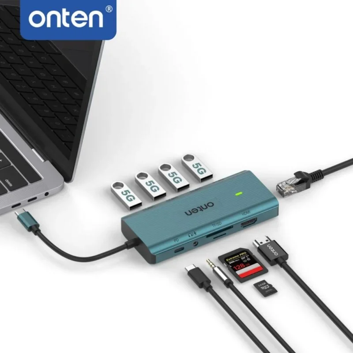 Σταθμός σύνδεσης 10 σε 1 USB-C – Docking Station πράσινο OTN-9591A - Image 4