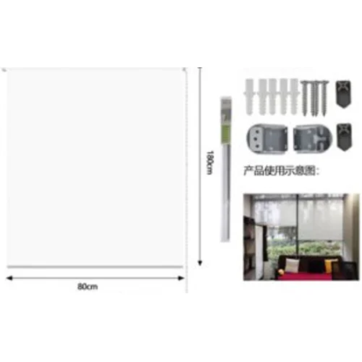 Tpster Ρόλερ Σκίασης Μερικής Συσκότισης 80x180cm Λευκό 23772