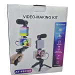 AY-49RGB Live Streaming Vlogger Kit Μαύρο – Ολοκληρωμένο Σετ για Βίντεο & Περιεχόμενο