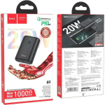 Hoco Q3 Mayflower Power Bank 10000mAh με USB-A & USB-C QC 3.0 – Μαύρο