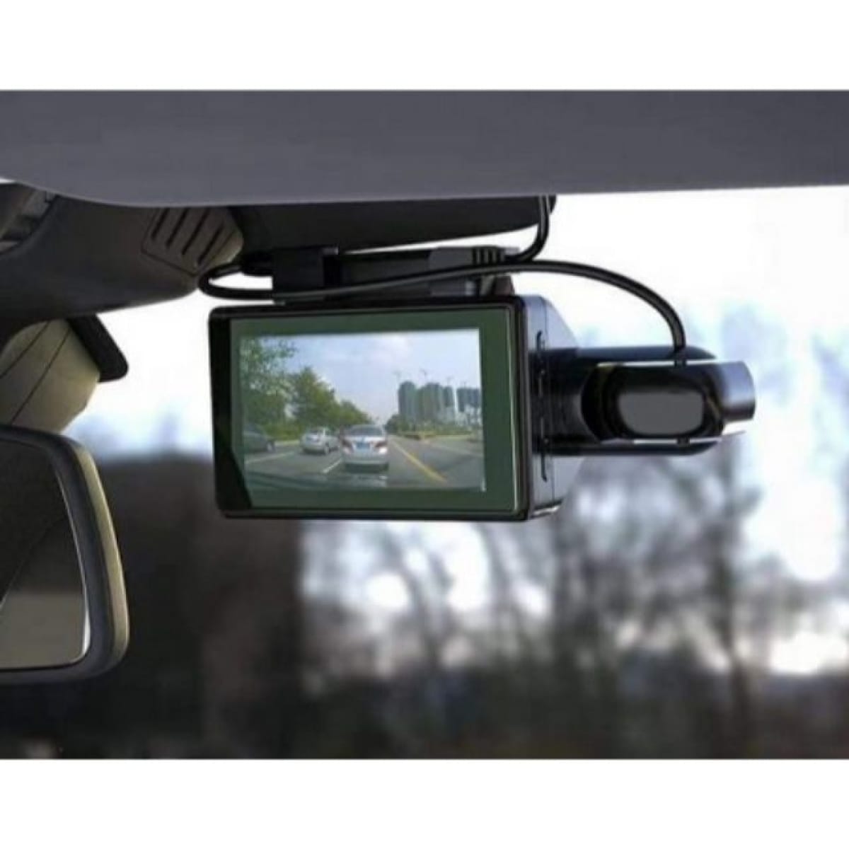 Hoco DI07 Dual Κάμερα DVR Αυτοκινήτου με Κλιπ για Παρμπρίζ – Μαύρη
