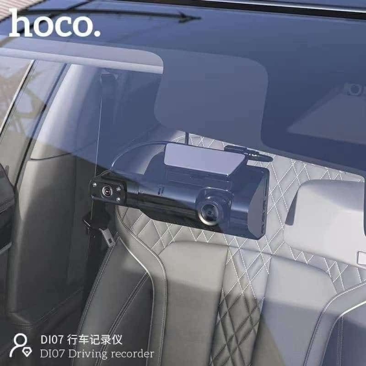 Hoco DI07 Dual Κάμερα DVR Αυτοκινήτου με Κλιπ για Παρμπρίζ – Μαύρη