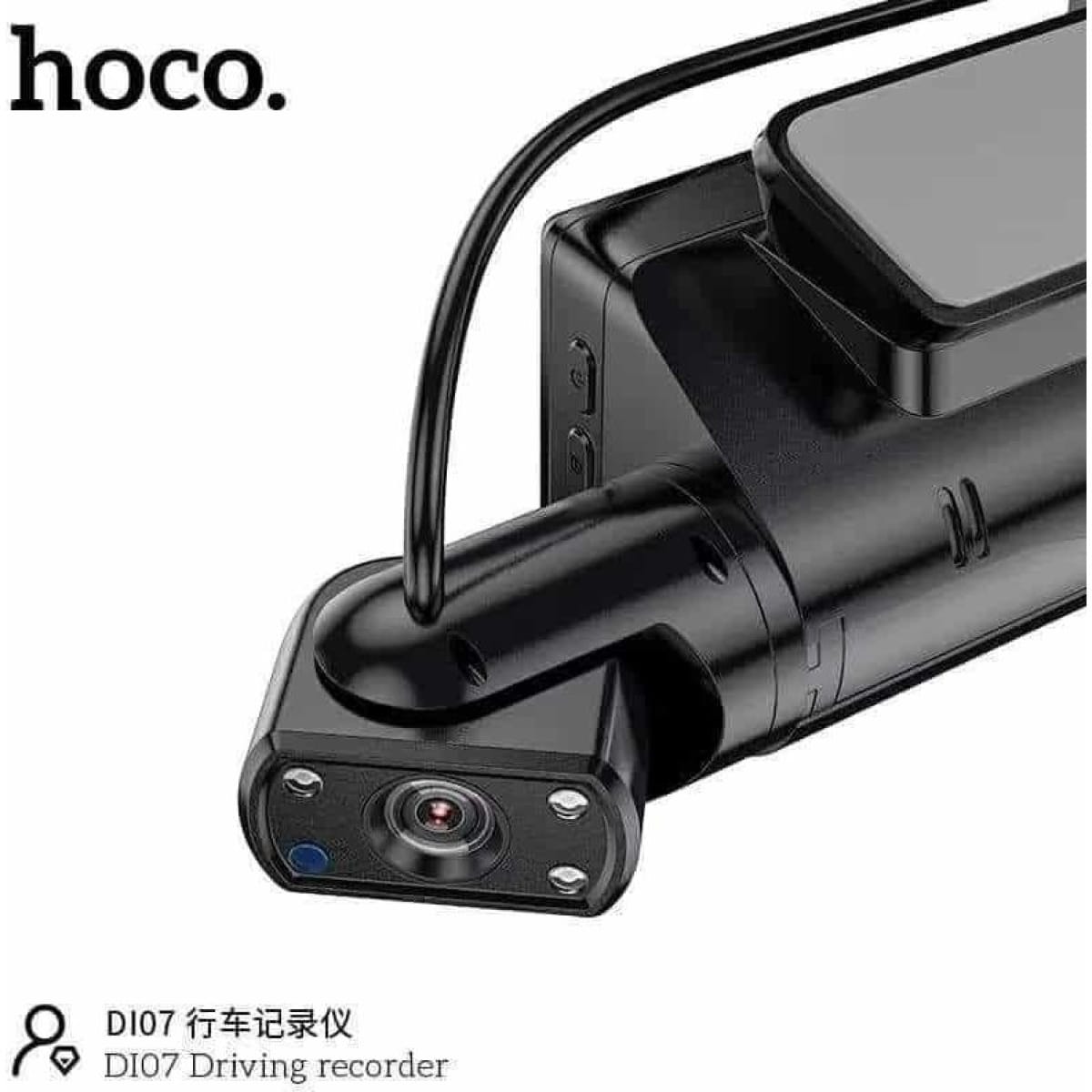 Hoco DI07 Dual Κάμερα DVR Αυτοκινήτου με Κλιπ για Παρμπρίζ – Μαύρη