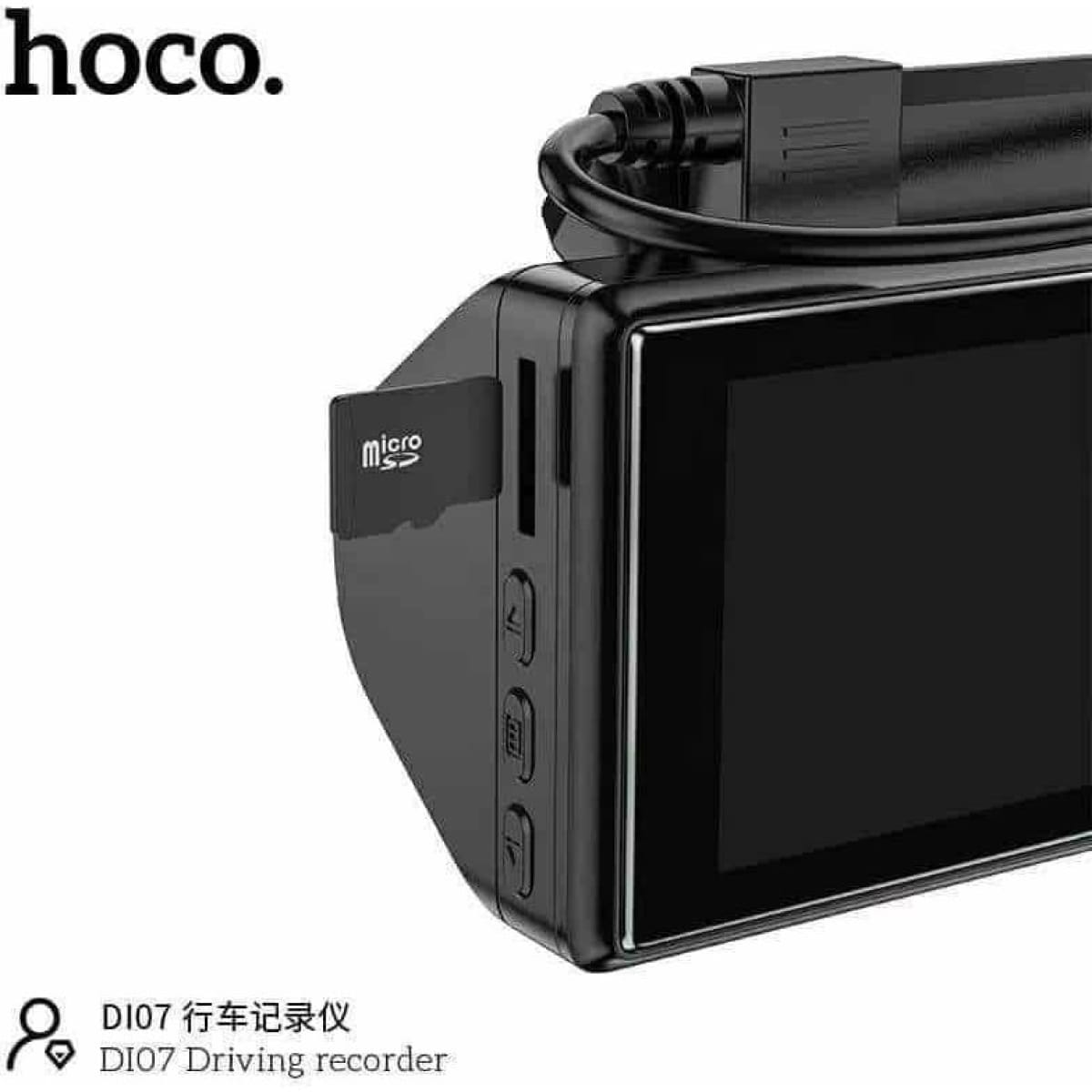 Hoco DI07 Dual Κάμερα DVR Αυτοκινήτου με Κλιπ για Παρμπρίζ – Μαύρη