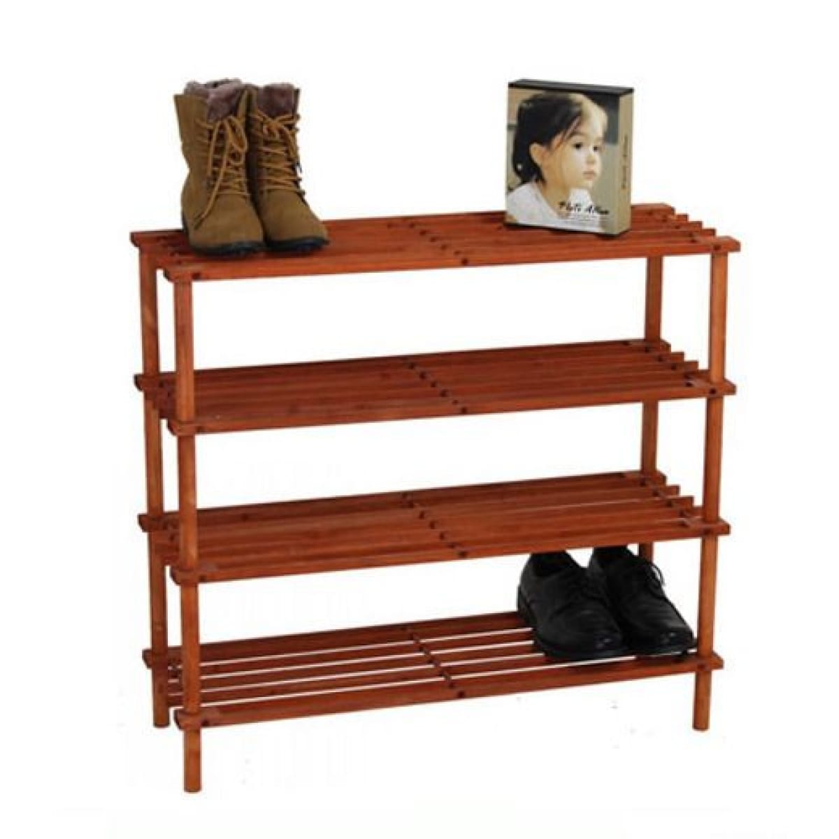 Παπουτσοθήκη από Μασίφ Ξύλο με 4 Ράφια Καφέ – 63x26x37cm SDS-5074