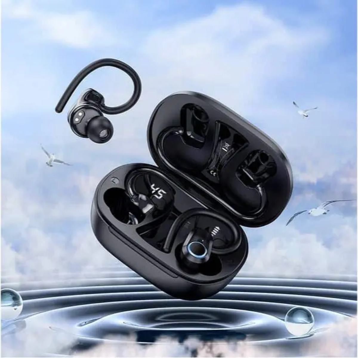Hoco EQ8 In-ear Bluetooth Handsfree Ακουστικά με Θήκη Φόρτισης - Μαύρα