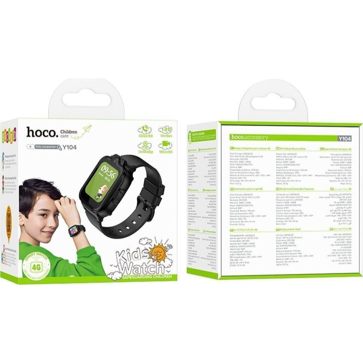 Hoco Y104 Παιδικό Smartwatch με 4G, GPS, WiFi & Κάμερα– Μαύρο