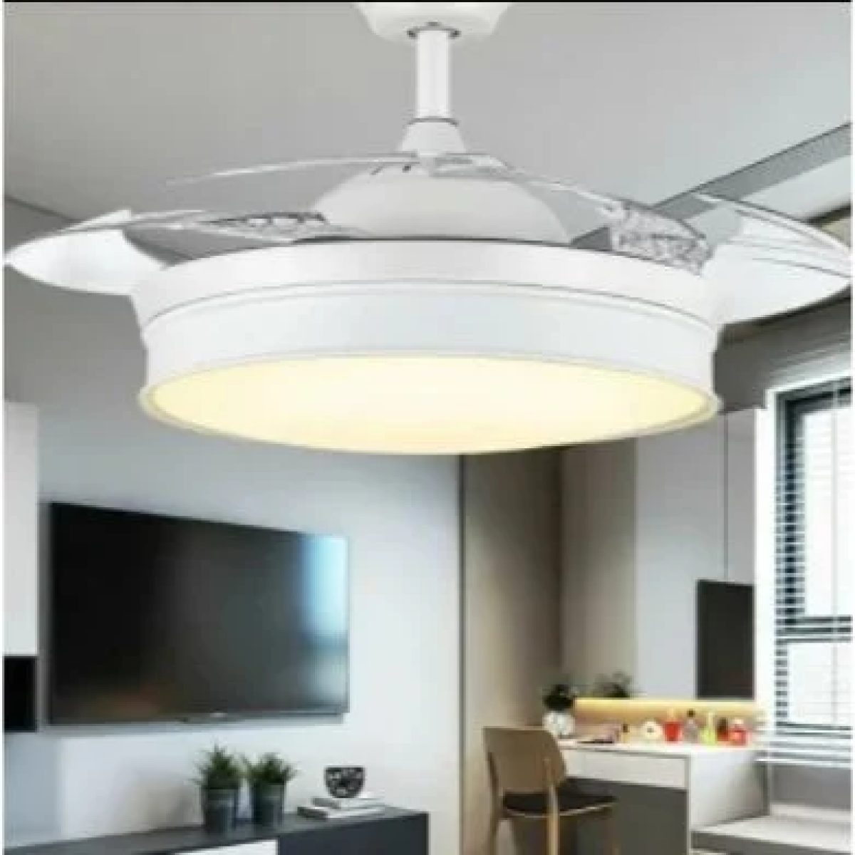 Rixme RZ.FL-200W Ανεμιστήρας Οροφής με LED Φως & Τηλεχειριστήριο – Λευκός