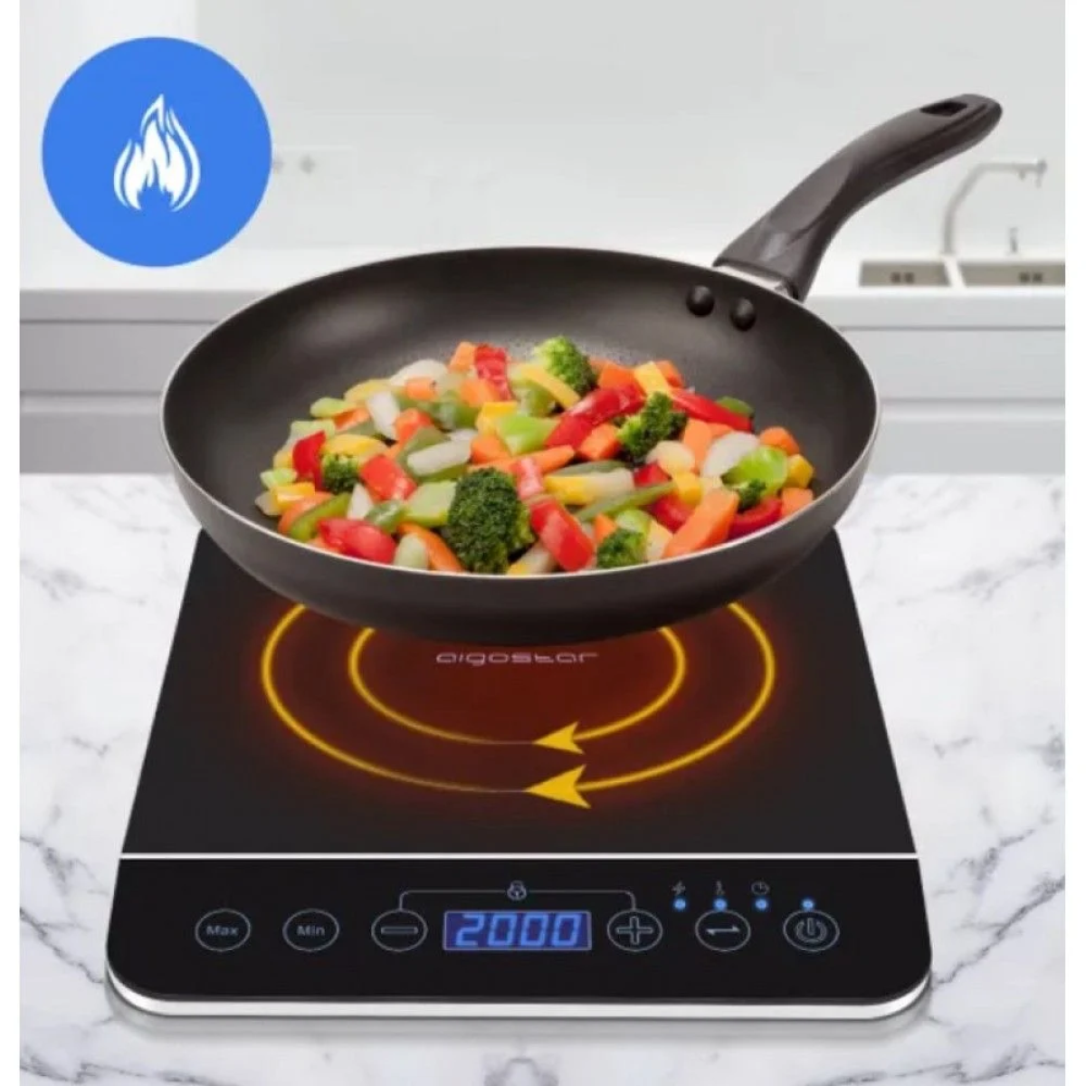 Aigostar BlueFire 30PKZ Φορητή Επαγωγική Εστία 2000W – Μαύρη