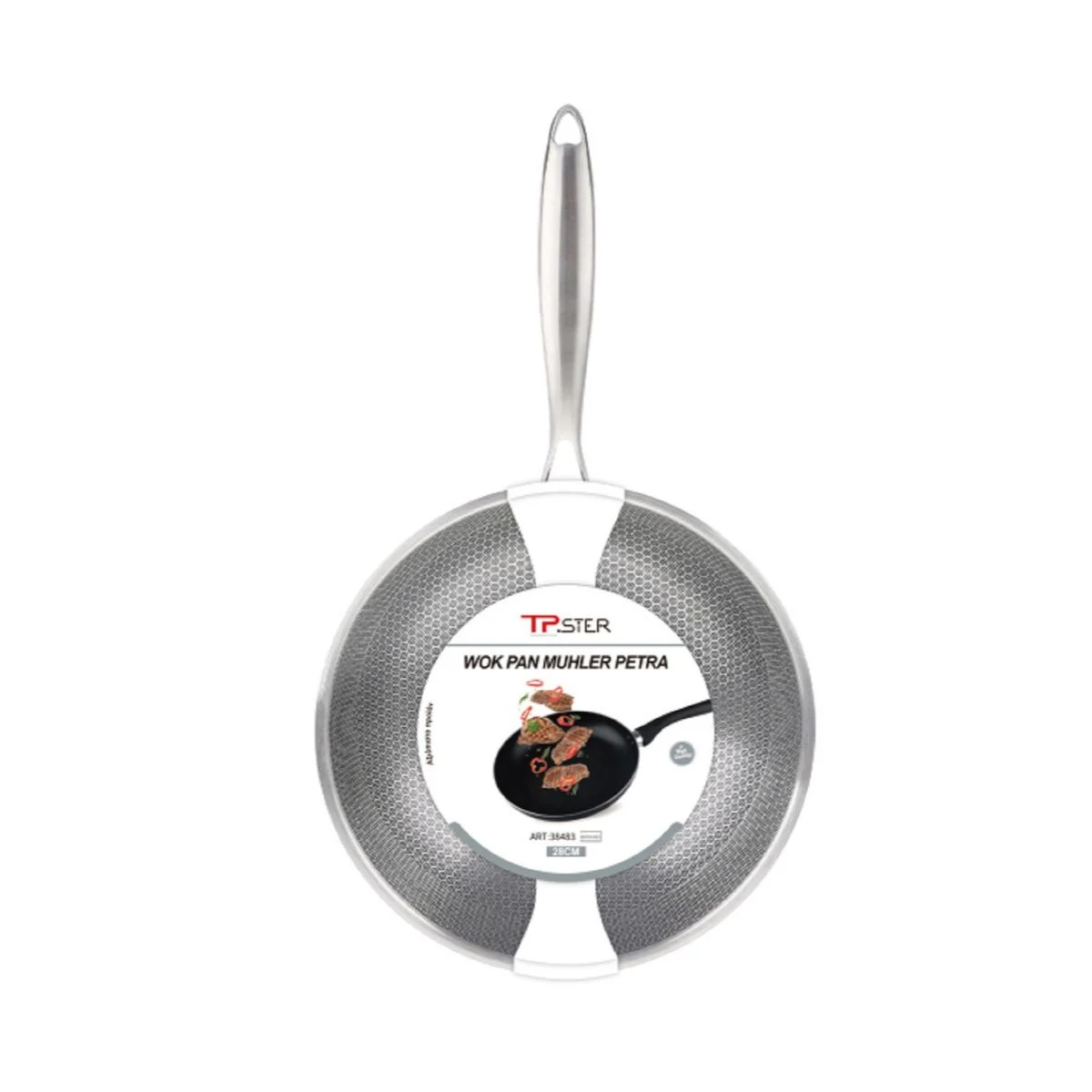 Tpster Wok Τηγάνι με Αντικολλητική Επίστρωση Muhler Petra – 28cm 38483 - Image 2