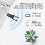 USB WiFi Adapter – Ασύρματος Αντάπτορας Διπλής Μπάντας 1300Mbps με Κεραία 5dBi & Υποδοχή USB 3.0