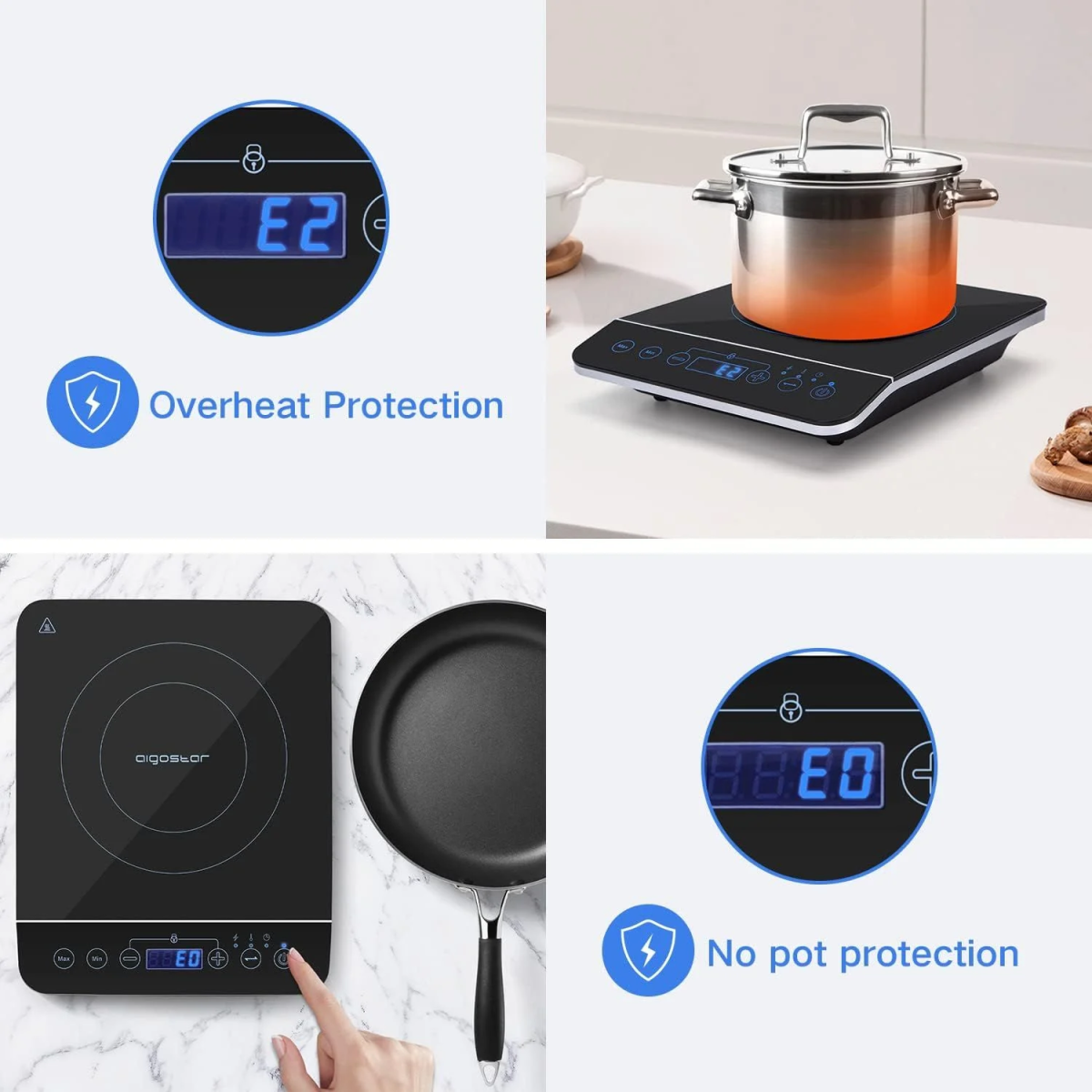 Aigostar BlueFire 30PKZ Φορητή Επαγωγική Εστία 2000W – Μαύρη