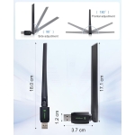 WLAN Stick 650Mbps Dual Band USB WiFi Adapter – 2.4GHz & 5GHz με Κεραία 5dBi για PC/Laptop