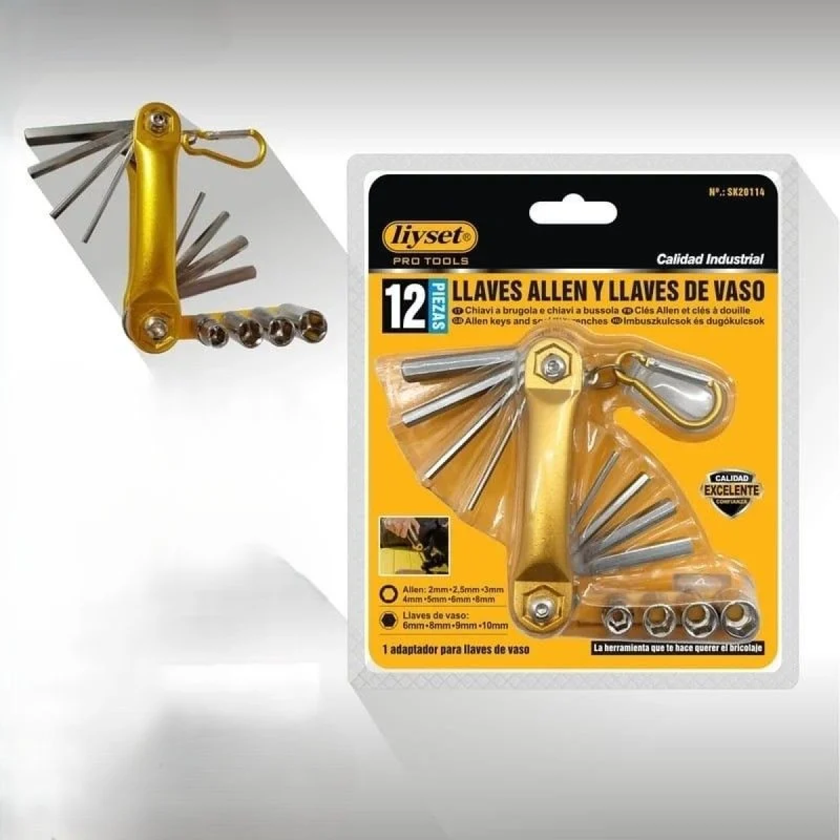 Σετ Κλειδιά Allen & Κλειδιά Καρυδάκια με Αντάπτορα – 12 Τεμάχια - 220114