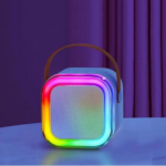 Ασύρματο Ηχείο Bluetooth K12 με 2 Μικρόφωνα Karaoke & LED Φωτισμό – Γαλάζιο