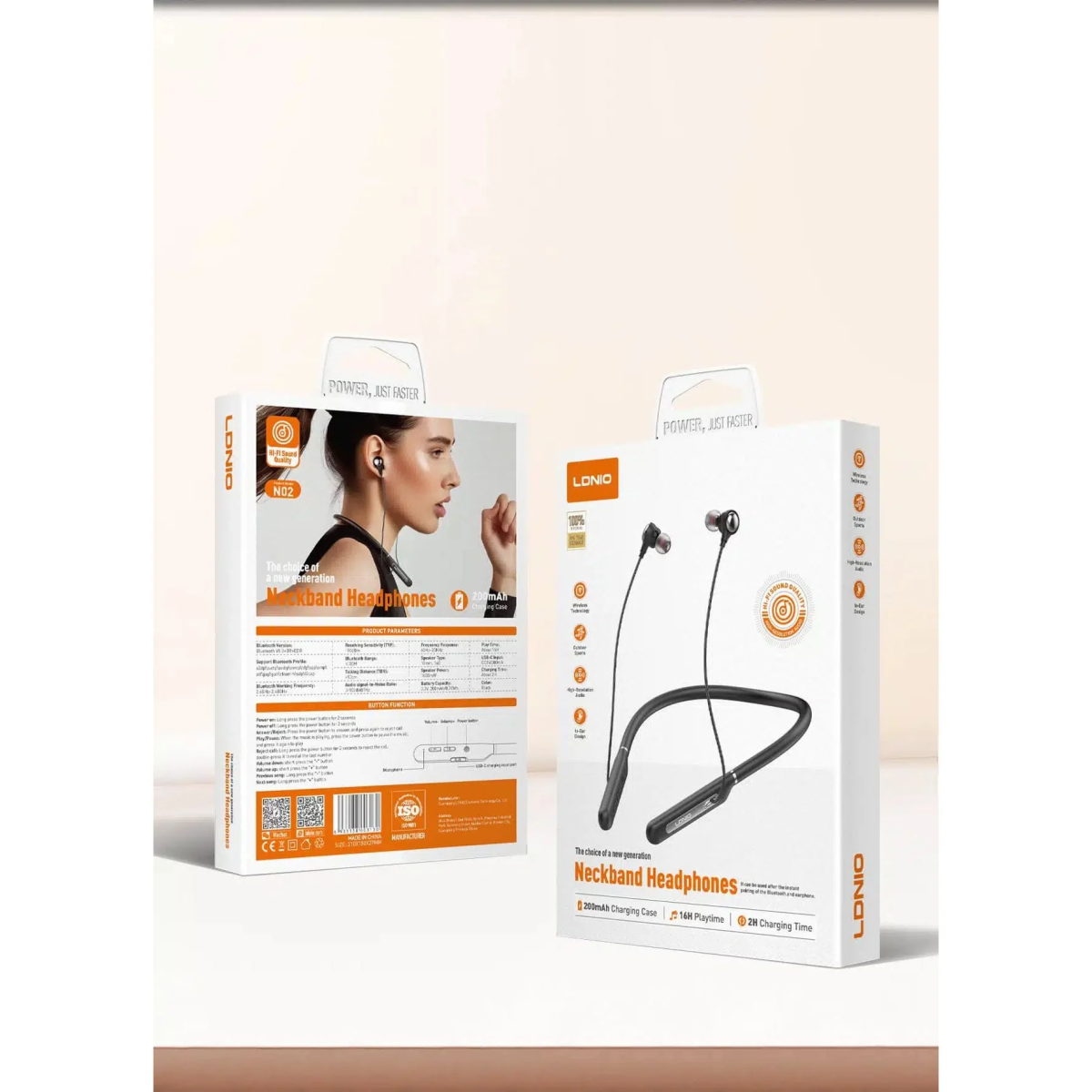 Ldnio N02 Wireless Stereo Bluetooth Headset – Neckband Design - Μαύρο