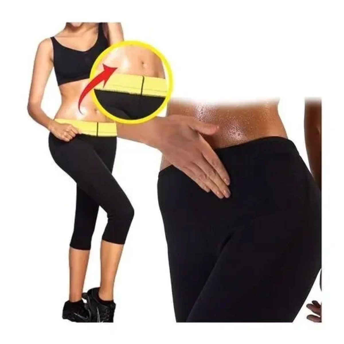 Έξυπνη Αθλητική Βερμούδα Εφίδρωσης Leggings με Επίδραση Σάουνας για Αδυνάτισμα - Aria Trade - Image 2