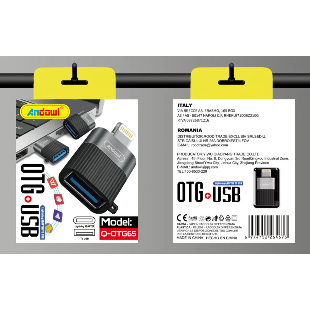 Andowl Q-OTG65 Μετατροπέας Lightning (Male) σε USB-A (Female)