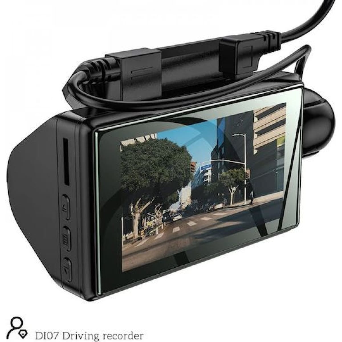 Hoco DI07 Dual Κάμερα DVR Αυτοκινήτου με Κλιπ για Παρμπρίζ – Μαύρη