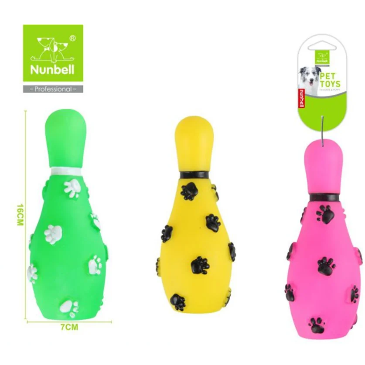 Nunbell Παιχνίδι Σκύλου σε Σχήμα Κορίνας Bowling 16x7cm Κίτρινο 33718 - Image 2