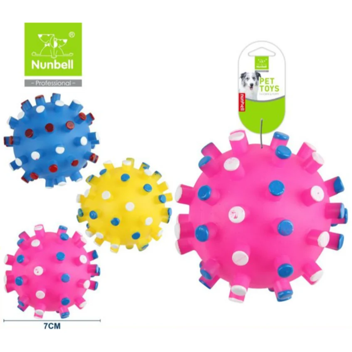 Nunbell Μπαλάκι Παιχνίδι Σκύλου με Ήχο 7cm Μπλέ 33708 - Image 2