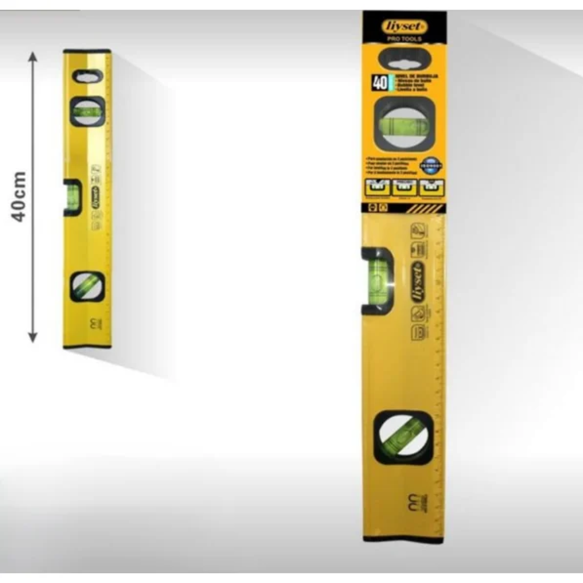 Liyset Μαγνητικό Αλφάδι με Χάρακα 40cm και 3 Φυσαλίδες – Οριζόντιο, Κάθετο & 45° | Υψηλής Ακρίβειας 198604