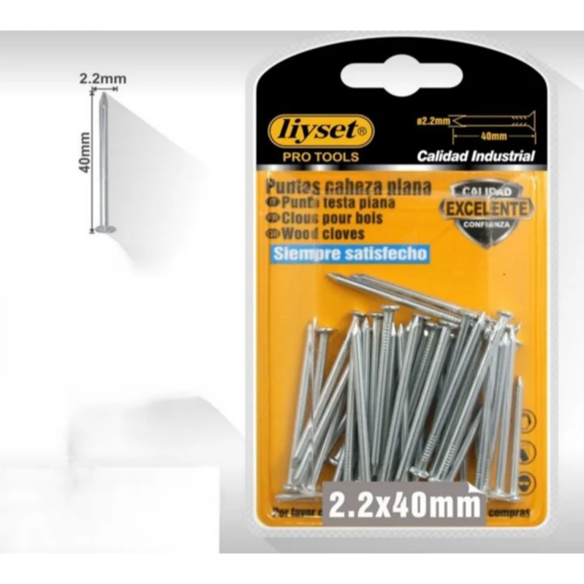 Σετ Καρφιά Liyset Ατσάλινα 40x2.2mm – 2183198