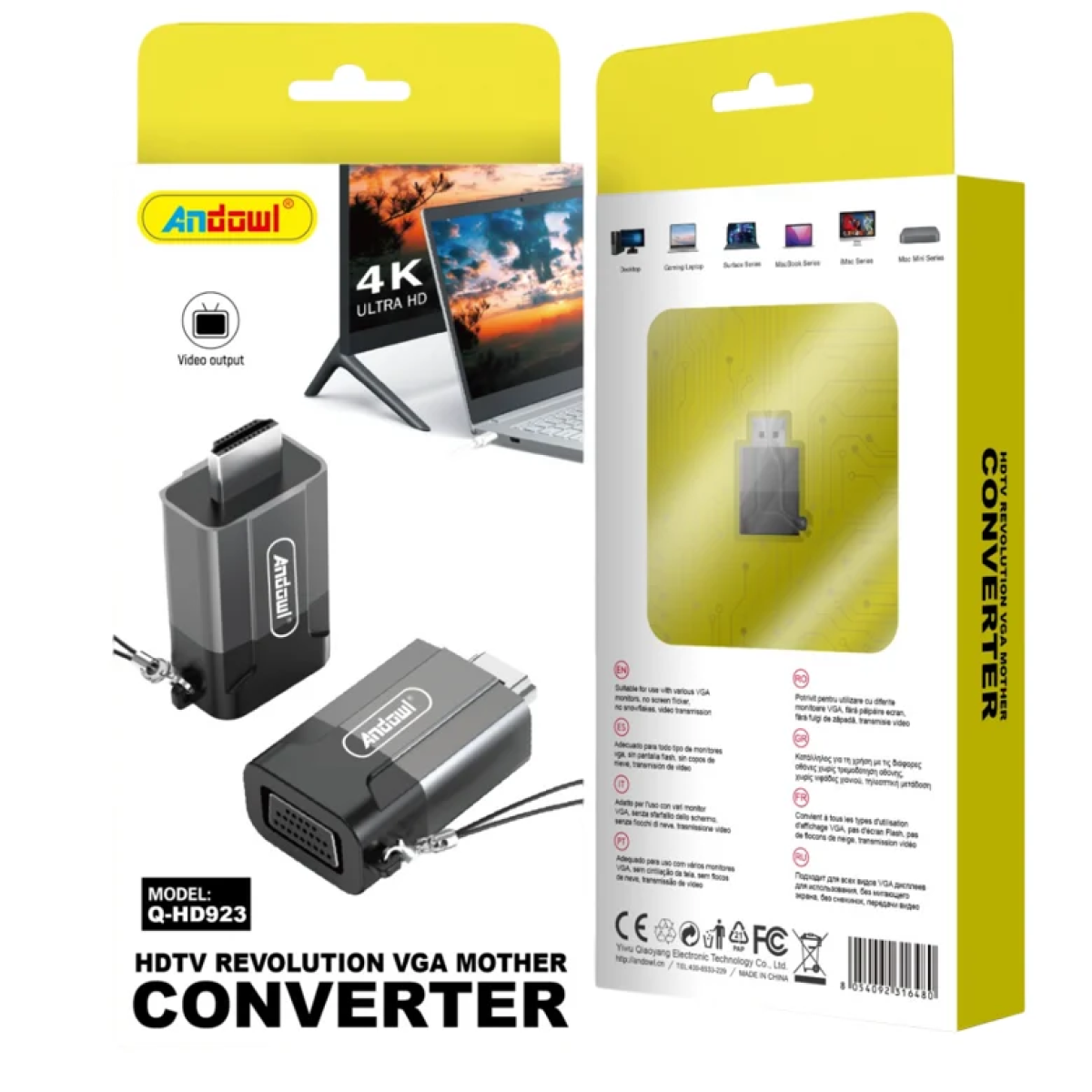 Andowl Q-HD923 HDTV Revolution – Μετατροπέας VGA σε HDMI