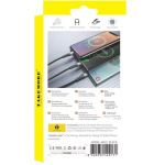 Takemore BA22 3-in-1 Καλώδιο Γρήγορης Φόρτισης & Δεδομένων – 6A SuperFast – 120cm – Μαύρο