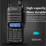 Πομποδέκτης Baofeng UV-9R Plus 15W IP68 Αδιάβρονο Walkie Talkie Dual Band – 16KM Εμβέλεια, VHF/UHF, 128 Κανάλια