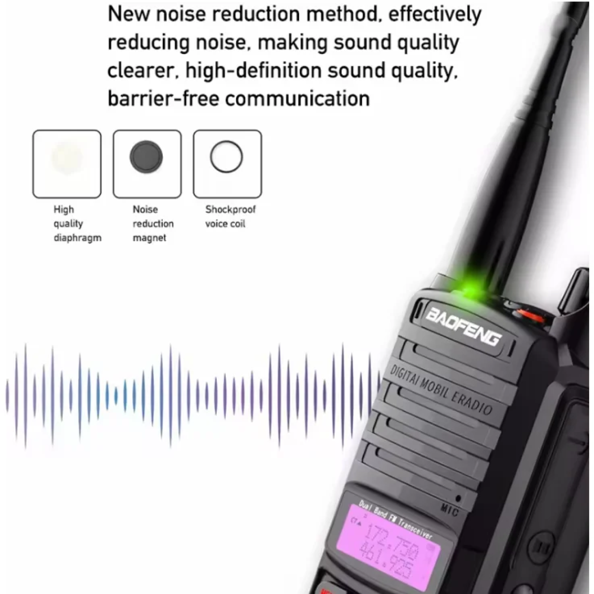 Πομποδέκτης Baofeng UV-9R Plus 15W IP68 Αδιάβρονο Walkie Talkie Dual Band – 16KM Εμβέλεια, VHF/UHF, 128 Κανάλια