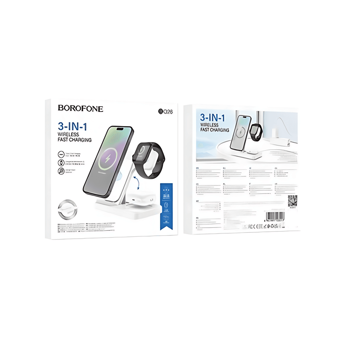 Borofone BQ26 Magsafe Φορτιστής 3 σε 1 – 15W Power Delivery – Λευκός