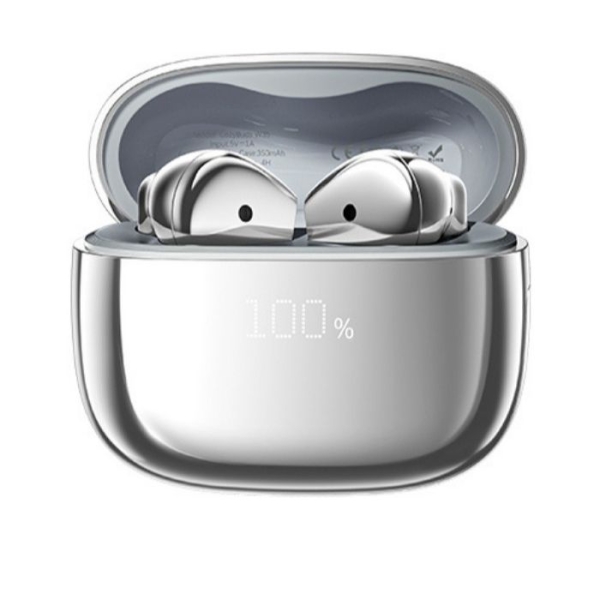 REMAX CozyBuds W35 Ασύρματα Ακουστικά Bluetooth με Μεταλλικό Design & Οθόνη LED - Ασημί