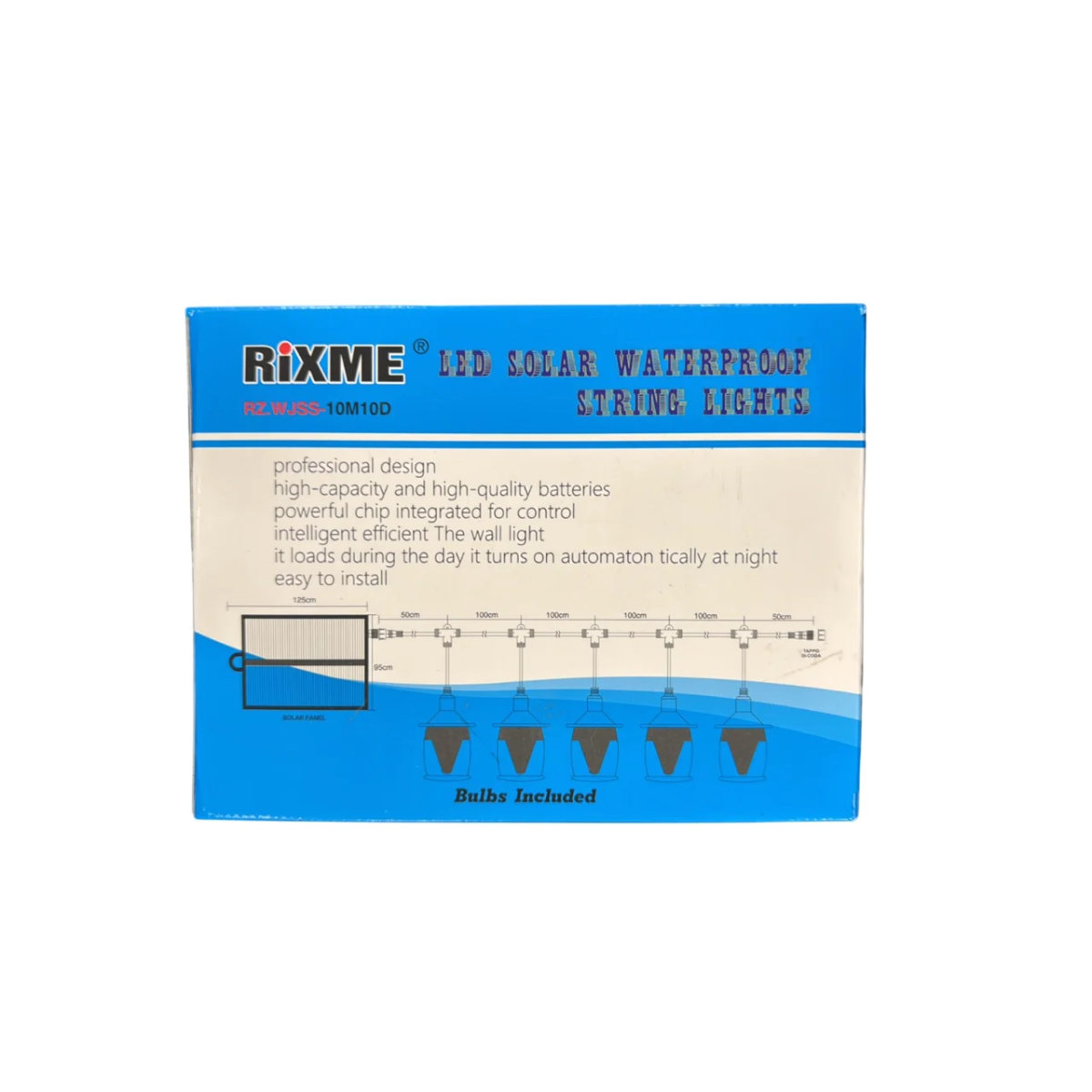 Rixme RZ.WJSS-10M10D RGB Ηλιακή Αδιάβροχη Γιρλάντα Εξωτερικού Χώρου 10m με 10LED και Τηλεχειριστήριο