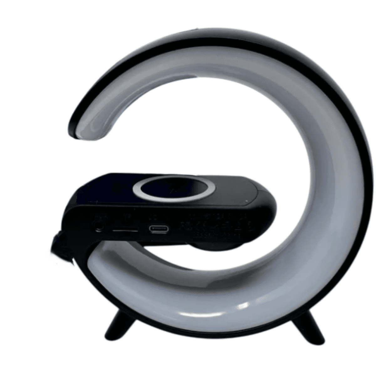 G63 Μίνι Ηχείο Bluetooth με Ρολόι, Ασύρματο Φορτιστή 15W και Φωτιστικό LED RGB – Μαύρο