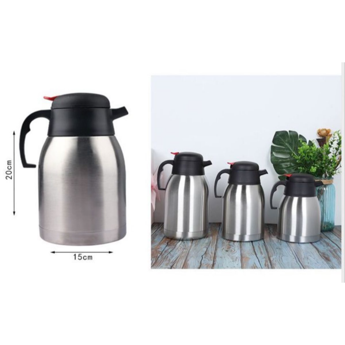 Καφετιέρα – Θερμός French Coffer SDS-22197 1.5L από Ανοξείδωτο Ατσάλι – Ασημί