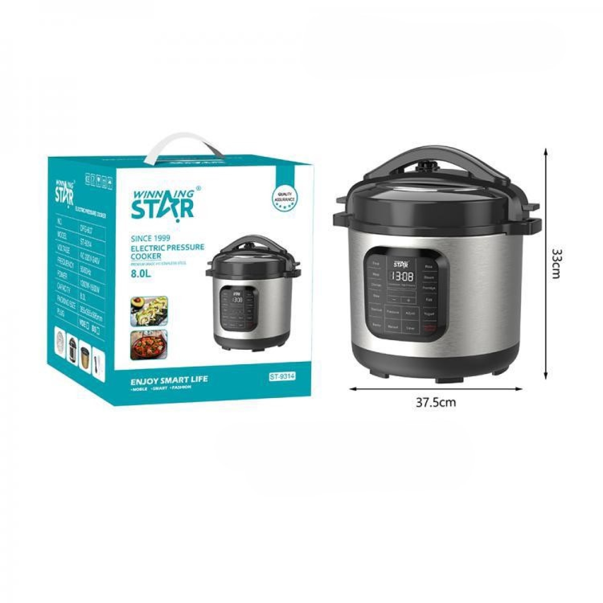 Winning Star ST-9314 Πολυμάγειρας 8lt 1300W – Ασημί