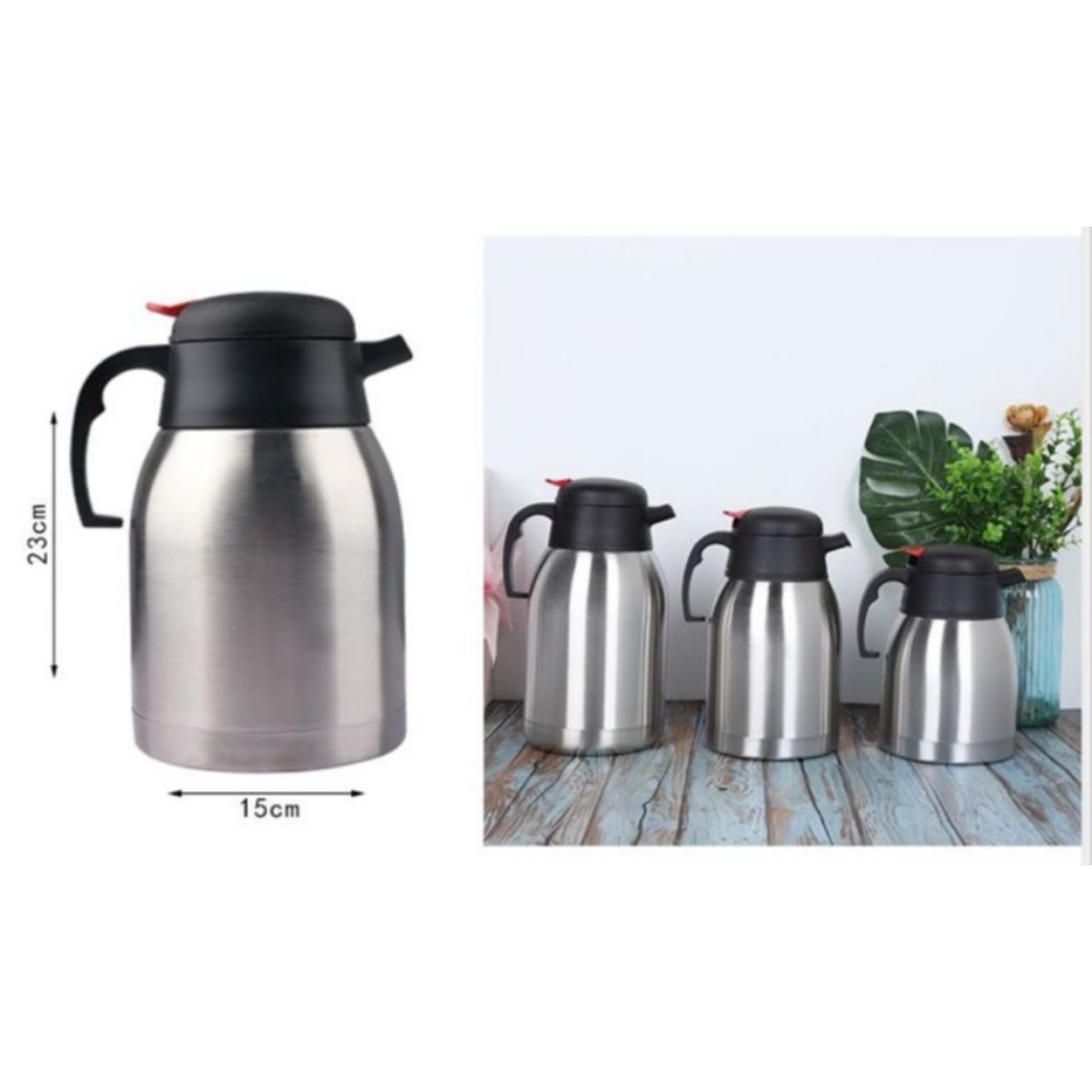 Καφετιέρα – Θερμός French Coffer SDS-22198 2L από Ανοξείδωτο Ατσάλι – Ασημί
