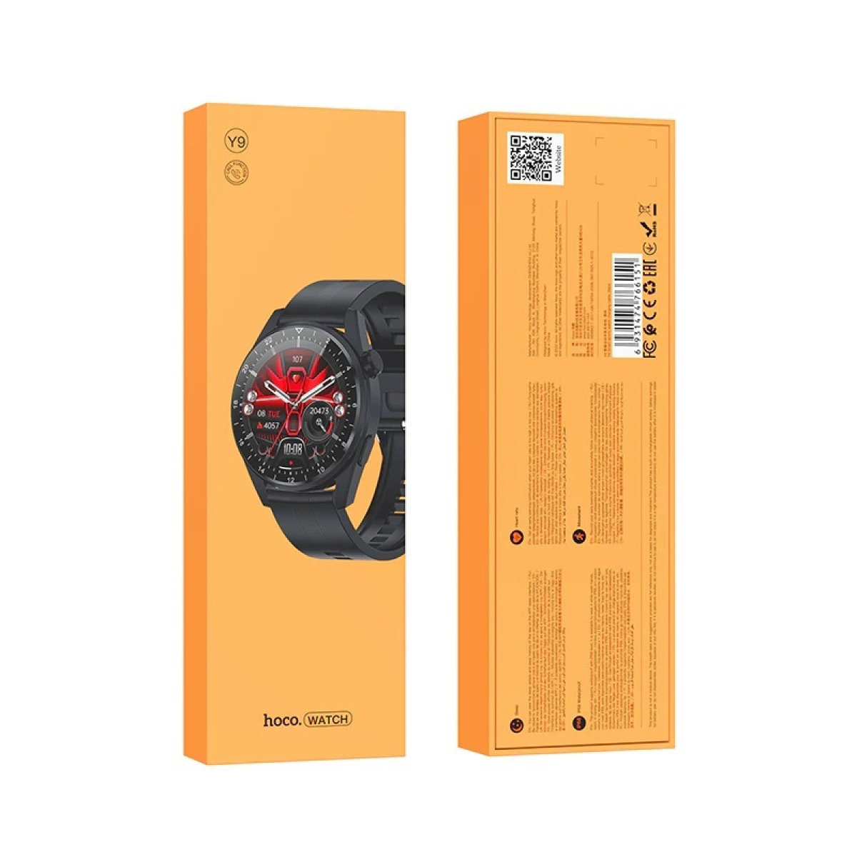 Hoco Y9 Smartwatch με 13 Αθλητικές Λειτουργίες και Παλμομέτρηση - Μαύρο