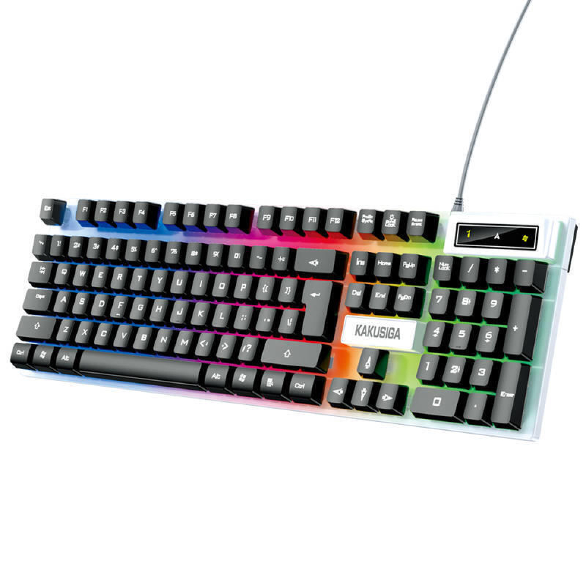 Kakusiga KSC-734 Gaming Πληκτρολόγιο RGB Αγγλικό US USB Λευκό