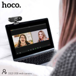 Hoco DI23 Web Camera 2K με Περιστροφή 360° και Ενσωματωμένο Μικρόφωνο – Μαύρη