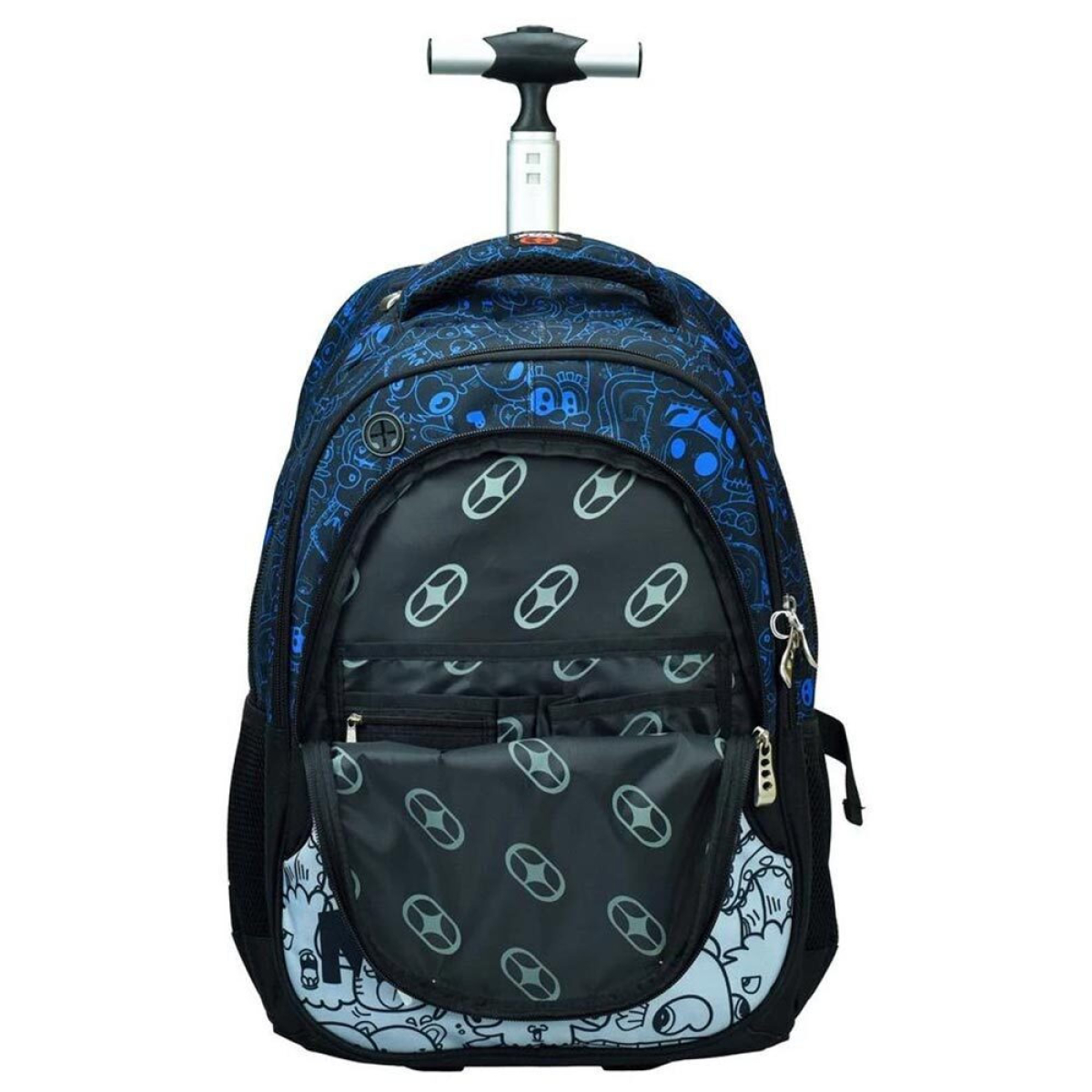 Trolley Σχολική Τσάντα No Fear Monster 53x37x28cm – Ανατομική Πλάτη, 3 Θήκες