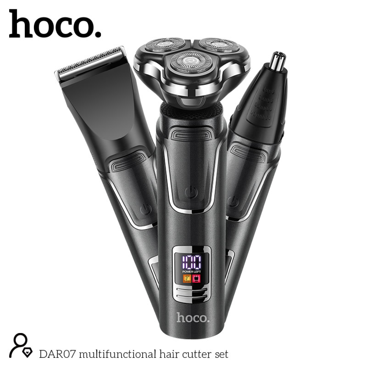Hoco DAR07 Ξυριστική Μηχανή Προσώπου 3in1 - Μαύρη