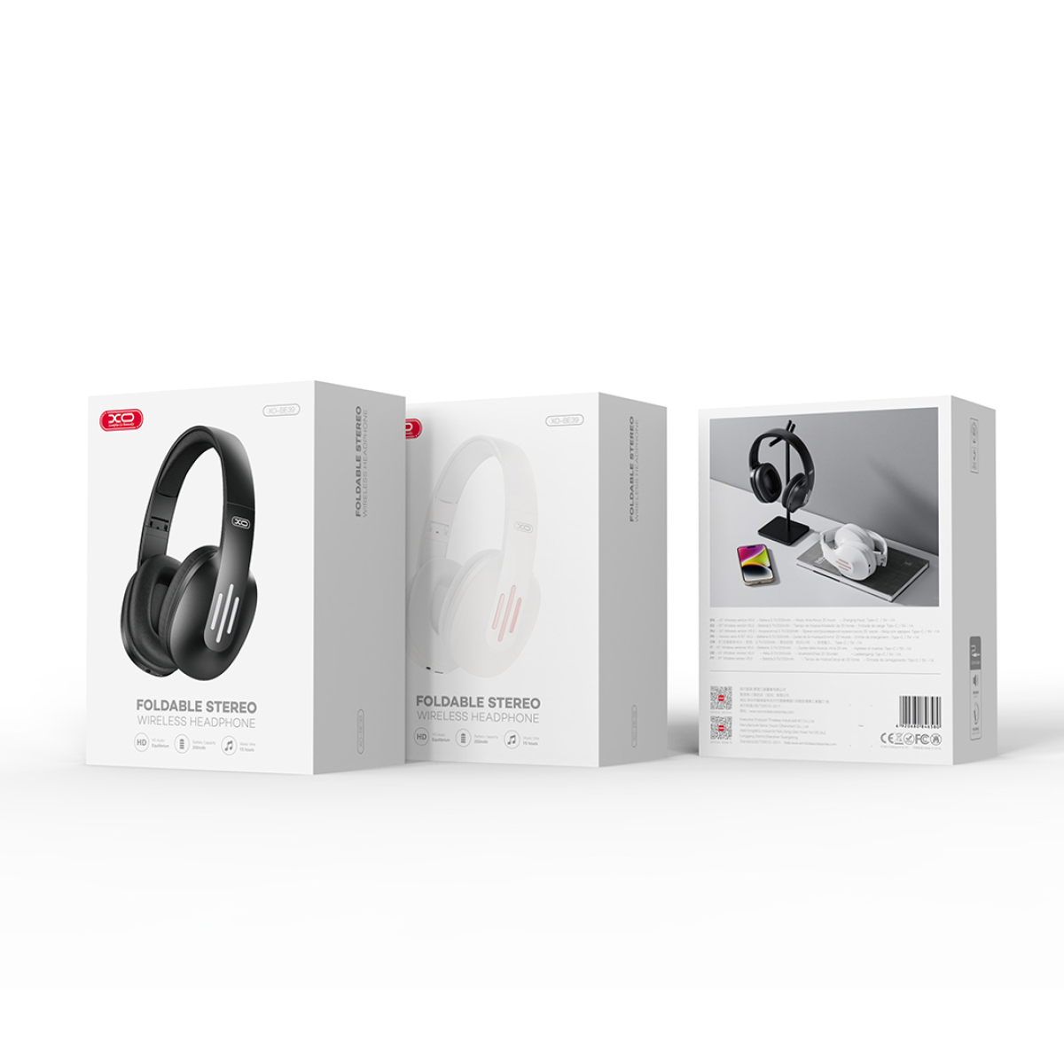 XO BE39 Ασύρματα Ακουστικά Bluetooth Over-Ear με Μικρόφωνο, AUX & 20 Ώρες Χρήσης – Λευκά