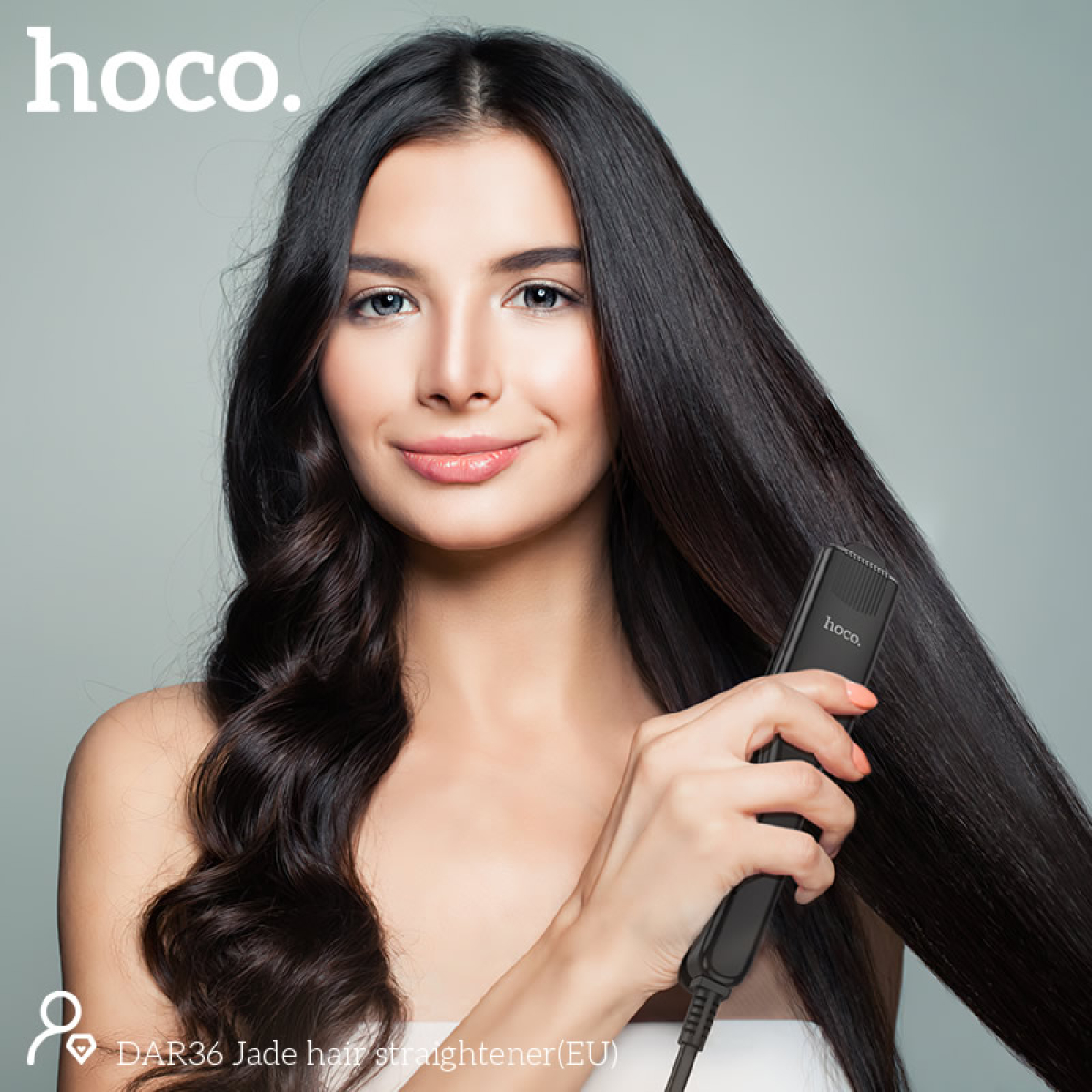 Hoco DAR36 Πρέσα Μαλλιών 45W με Κεραμικές Πλάκες & Ρύθμιση Θερμοκρασίας – Μαύρη