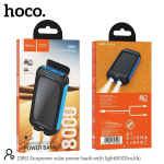Hoco DB51 Ηλιακό Power Bank 8000mAh με Θύρες USB-A & USB-C – Μαύρο/Μπλέ