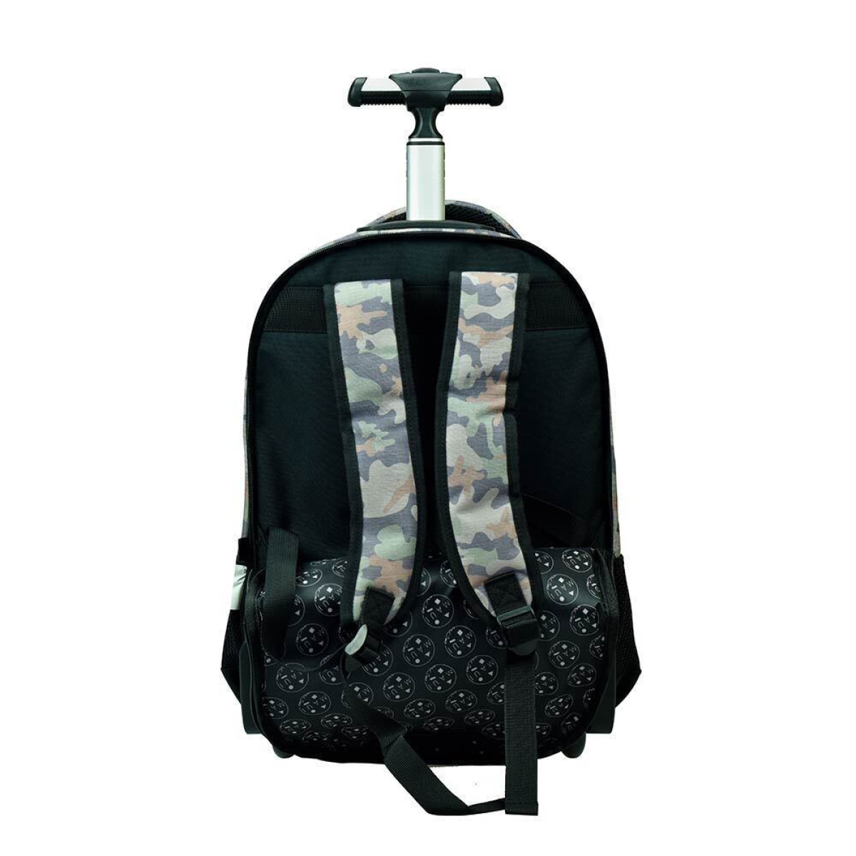 Trolley Σχολική Τσάντα Maui Retro Camo 53x37x28cm – Με Ανατομική Πλάτη, Προστασία Ροδών & Μπρελόκ