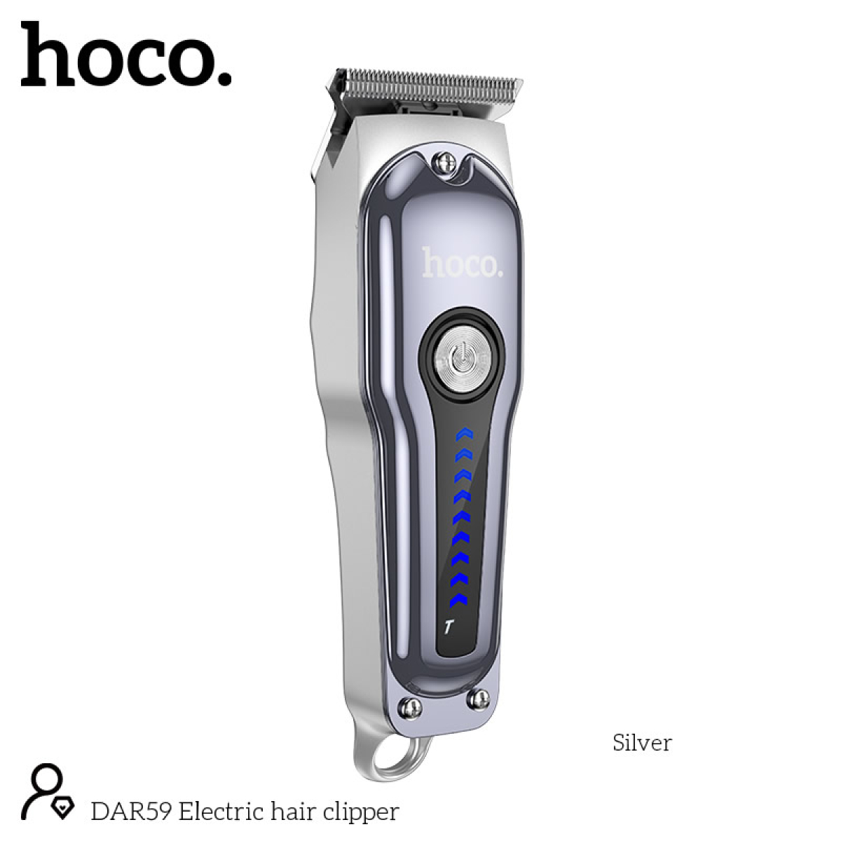 Hoco DAR59 Κουρευτική Μηχανή Επαναφορτιζόμενη με LED Ένδειξη & 6 Χτενάκια – 7000RPM